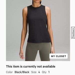 Lululemon Athletica Black Fitted Sleeveless Muscle Tee